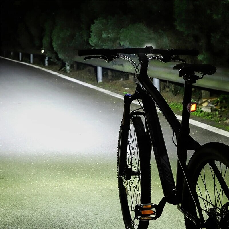 WEST BIKING Riteņbraukšanas mini priekšējie/aizmugurējie lukturi 250mAh uzlādējams LED augstas redzamības aizmugurējais lukturis velosipēda priekšējā dakša gaismas pārgājieni
