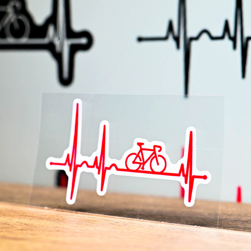 Elektrokardiogrāfijas EKG Ceļa velosipēda rāmja uzlīmes Augšējā caurule Ūdensizturīgs Modes Dekorācijas Piederumi Velosipēdu izturīgas vinila uzlīmes