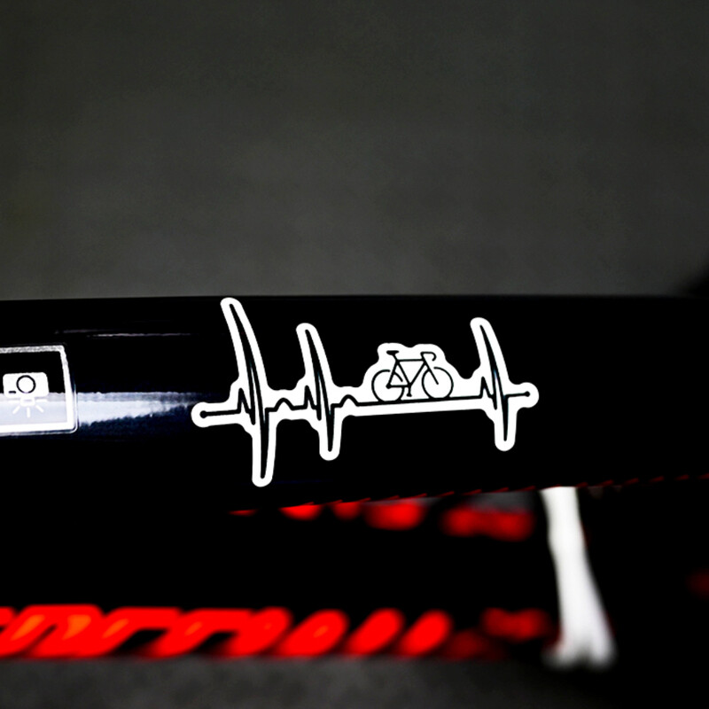 Elektrokardiogrāfijas EKG Ceļa velosipēda rāmja uzlīmes Augšējā caurule Ūdensizturīgs Modes Dekorācijas Piederumi Velosipēdu izturīgas vinila uzlīmes