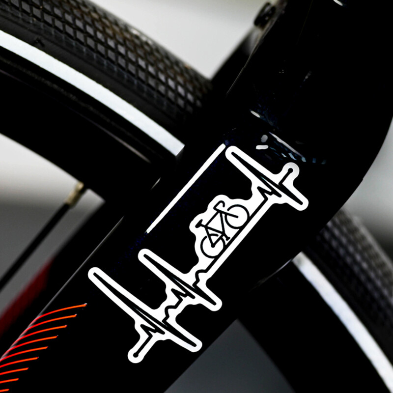 Elektrokardiogrāfijas EKG Ceļa velosipēda rāmja uzlīmes Augšējā caurule Ūdensizturīgs Modes Dekorācijas Piederumi Velosipēdu izturīgas vinila uzlīmes