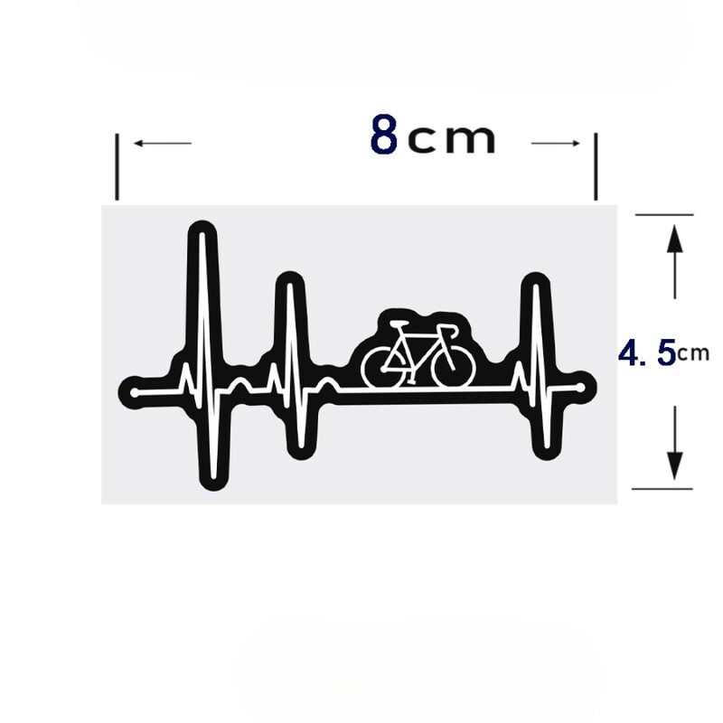 Elektrokardiogrāfijas EKG Ceļa velosipēda rāmja uzlīmes Augšējā caurule Ūdensizturīgs Modes Dekorācijas Piederumi Velosipēdu izturīgas vinila uzlīmes