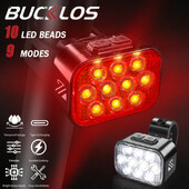 BUCKLOS velosipēda priekšējo aizmugurējo lukturu komplekts 10 LED velosipēda USB uzlādes priekšējo lukturu lukturis MTB ūdensizturīgs aizmugurējais lukturis LED laternas velosipēda daļas