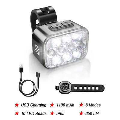 BUCKLOS velosipēda priekšējo aizmugurējo lukturu komplekts 10 LED velosipēda USB uzlādes priekšējo lukturu lukturis MTB ūdensizturīgs aizmugurējais lukturis LED laternas velosipēda daļas