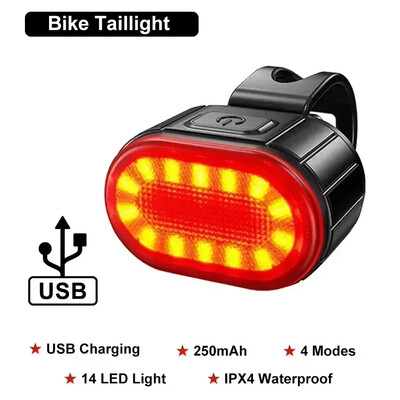 BUCKLOS velosipēda priekšējo aizmugurējo lukturu komplekts 10 LED velosipēda USB uzlādes priekšējo lukturu lukturis MTB ūdensizturīgs aizmugurējais lukturis LED laternas velosipēda daļas