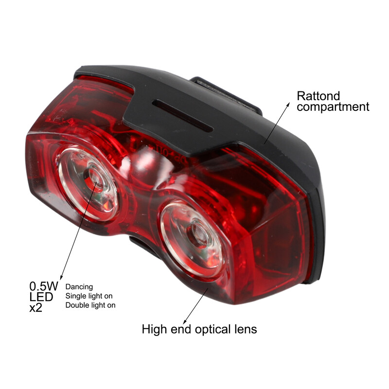 Velosipēda aizmugurējais lukturis AAA baterijas ar augstu redzamību sarkanās gaismas aizmugurējā gaisma, horizontāla vai vertikāla MTB šosejas velosipēda luktura piederums