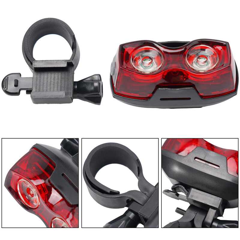 Velosipēda aizmugurējais lukturis AAA baterijas ar augstu redzamību sarkanās gaismas aizmugurējā gaisma, horizontāla vai vertikāla MTB šosejas velosipēda luktura piederums