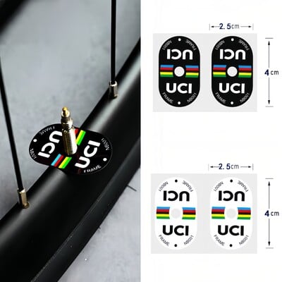 2PCS UCI certificirane naljepnice za obruče ventila za bicikle Vodootporna krema za sunčanje Naljepnice za ventile za gume bicikla Biciklističke naljepnice MTB Bike Decoration