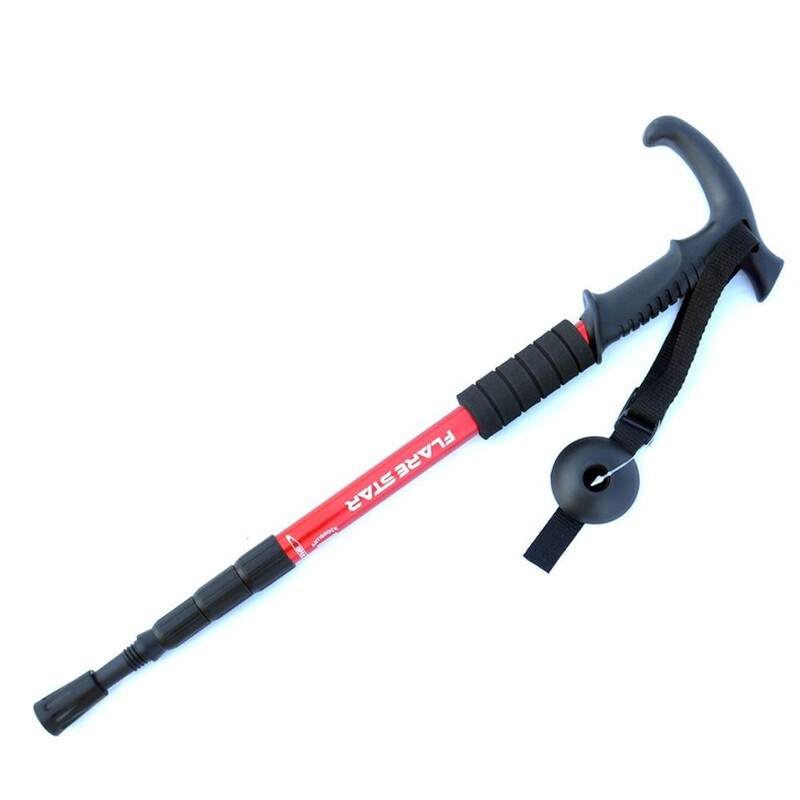 Ceļojumu piederumi 4 sekciju pārgājienu nūjas Neslīdoši salokāmi spieķi Nodilumizturība Viegli salokāmi kruķi pārgājieniem