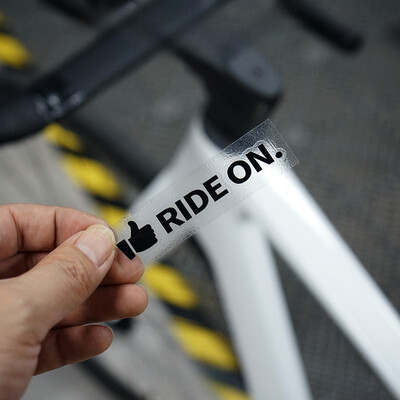 1PC RIDE ON Cestovni okvir bicikla Naljepnice MTB Bike Gornja cijev Kaciga Vodootporna DIY Dekoracija Dodaci Biciklističke Vinilne naljepnice