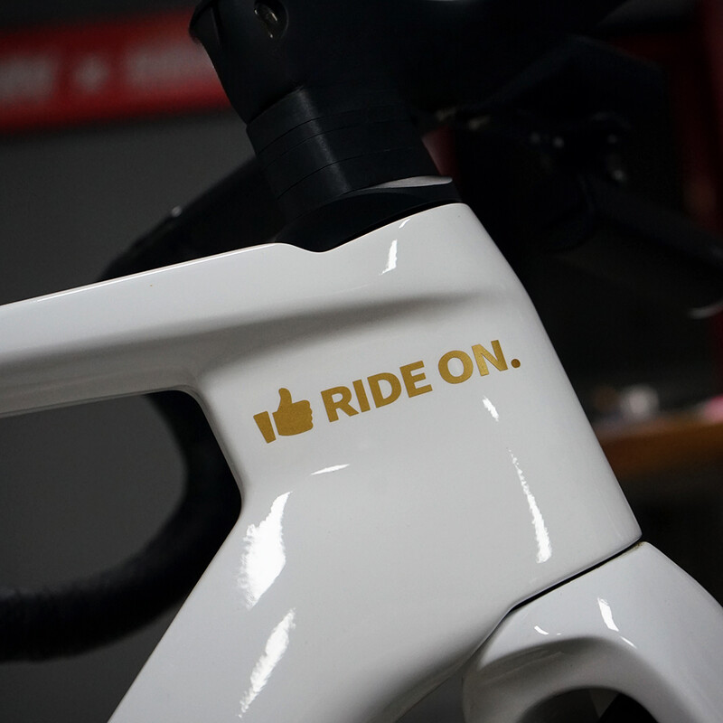 1PC RIDE ON Cestovni okvir bicikla Naljepnice MTB Bike Gornja cijev Kaciga Vodootporna DIY Dekoracija Dodaci Biciklističke Vinilne naljepnice