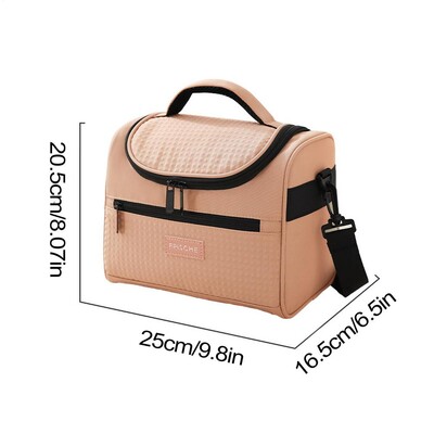 Pusdienu kaste sievietēm 8,5 l liela pusdienu soma, trīsslāņu izolācija, hermētisks dzesētājs pusdienu trauks ar regulējamu plecu siksnu