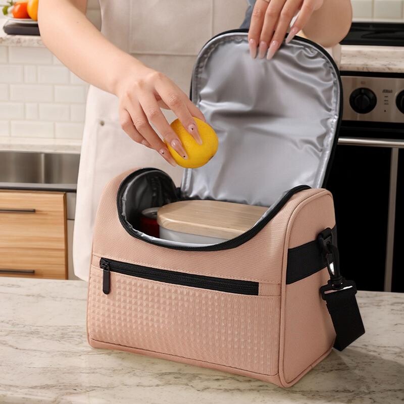 Pusdienu kaste sievietēm 8,5 l liela pusdienu soma, trīsslāņu izolācija, hermētisks dzesētājs pusdienu trauks ar regulējamu plecu siksnu