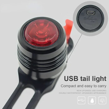 Πίσω φως ποδηλάτου LED Φωτιστικό ποδηλάτου USB Επαναφορτιζόμενο 3 Λειτουργία φωτισμού Προειδοποίηση Ασφαλείας Φωτιστικό Ποδήλατο Φωτιστικό Ποδήλατο Bicicleta Для Велосипеда