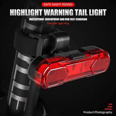 USB акумулаторна LED светлина за велосипед Водоустойчива колба за седалка за велосипед Задна задна светлина Нощна екипировка за колоездене