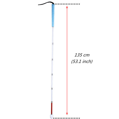 125cm-155cm alumīnija balts spieķis ar zilu rokturi žalūzijām (nolaižas 7 sekcijas) 7XU-BLK