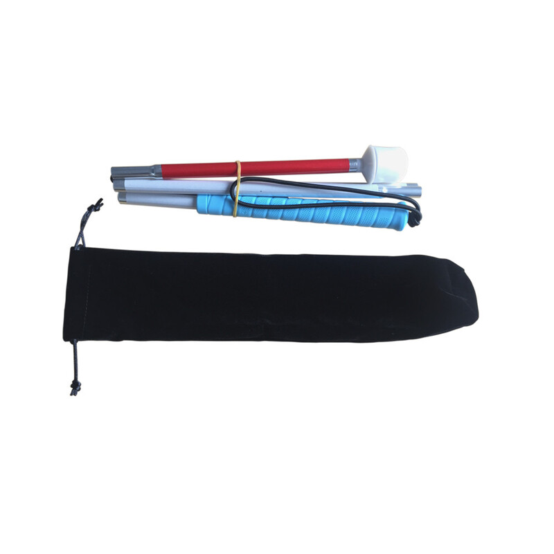 125cm-155cm alumīnija balts spieķis ar zilu rokturi žalūzijām (nolaižas 7 sekcijas) 7XU-BLK