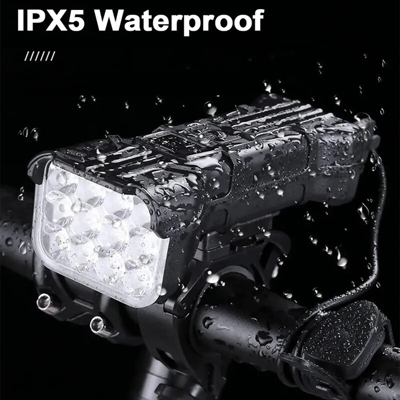 12 LED velosipēda priekšējās gaismas uzlādējams velosipēda lukturis ar skaņas signālu MTB velosipēda priekšējiem lukturiem Velosipēdu drošības lampa nakts braukšanai