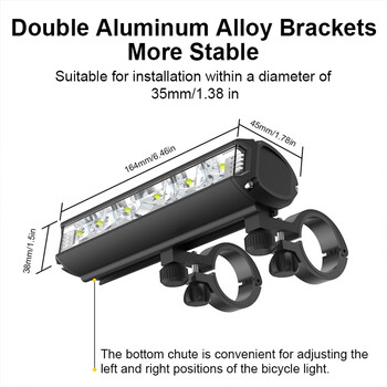 Φωτιστικό ποδηλάτου Fivemi 5LEDS Μπροστινό 6000LM Φωτιστικό ποδηλάτου 8000mAh Αδιάβροχο φακό USB φόρτισης MTB οδικής λάμπας ποδηλασίας Αξεσουάρ