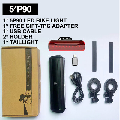 Fivemi 5LEDS prednje svjetlo za bicikl 6000 LM svjetlo za bicikl 8000 mAh Vodootporna svjetiljka USB punjenje MTB svjetiljka za cestovni biciklizam Dodaci