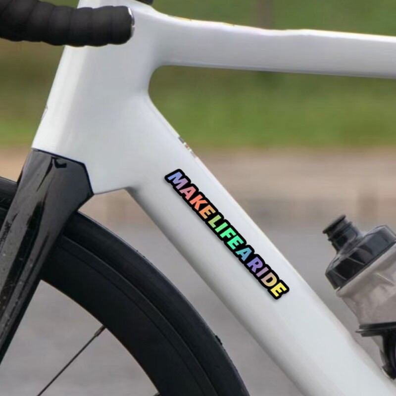 PADARI DZĪVI PAR BRAUCIENU Ceļu velosipēda rāmja uzlīmes Augšējā caurule Ūdensizturīgs Modes DIY Dekorācijas piederumi Velosipēdu izturīgas vinila uzlīmes