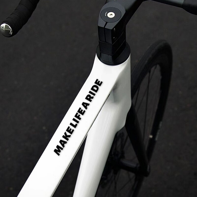 PADARI DZĪVI PAR BRAUCIENU Ceļu velosipēda rāmja uzlīmes Augšējā caurule Ūdensizturīgs Modes DIY Dekorācijas piederumi Velosipēdu izturīgas vinila uzlīmes