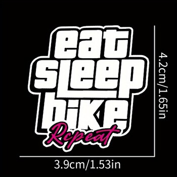 1PC Eat Sleep Ride Repeat Bicycle Stickers Waterproof for Mountain Bike Head Tube Fork Personalized Decor Road Bike Vinyl Decals