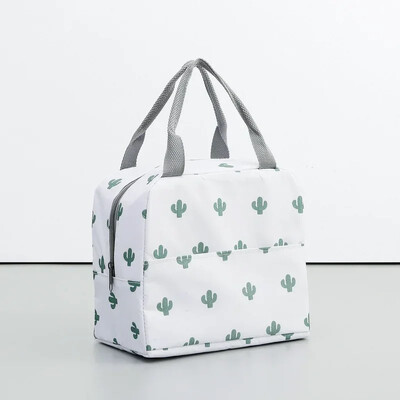 Funkcionāla raksta dzesētāja pusdienu kaste Pārnēsājama izolēta audekla pusdienu soma termiskā ēdiena piknika pusdienu somas sievietēm bērniem