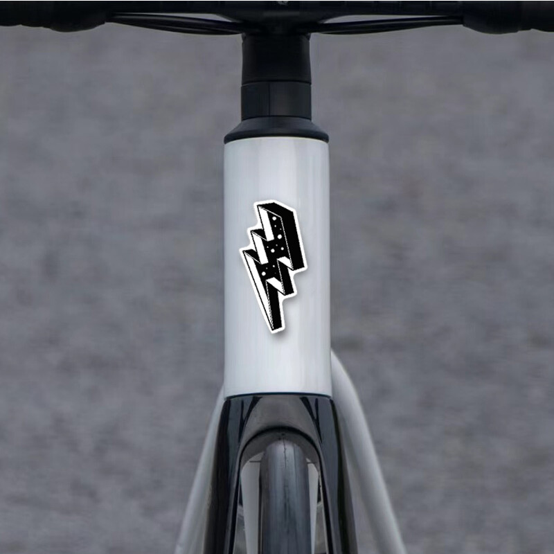 1 Pair Black Lightning velosipēda rāmja uzlīmes DIY MTB velosipēda augšējā caurule, stūre Dakša, ūdensizturīga vinila uzlīme Motociklu piederumi