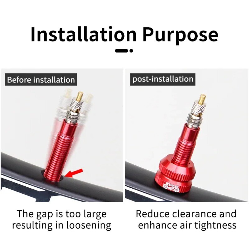 2gab riepas vārsta uzgrieznis MTB velosipēda vakuuma riepas iekšējie vārsti sprauslas vāks alumīnija sakausējums Presta vārsta aizsardzības skrūve, fiksēta paplāksne