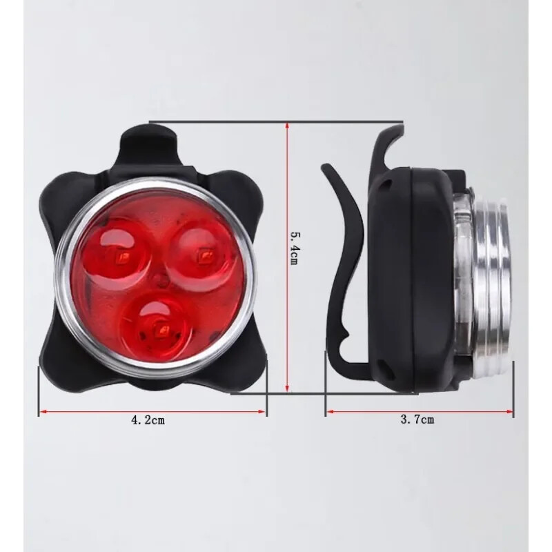 USB uzlādējams velosipēda lukturu komplekts īpaši spilgts priekšējais priekšējais lukturis un aizmugurējais LED velosipēda lukturis 650mah 4 gaismas režīma opcijas