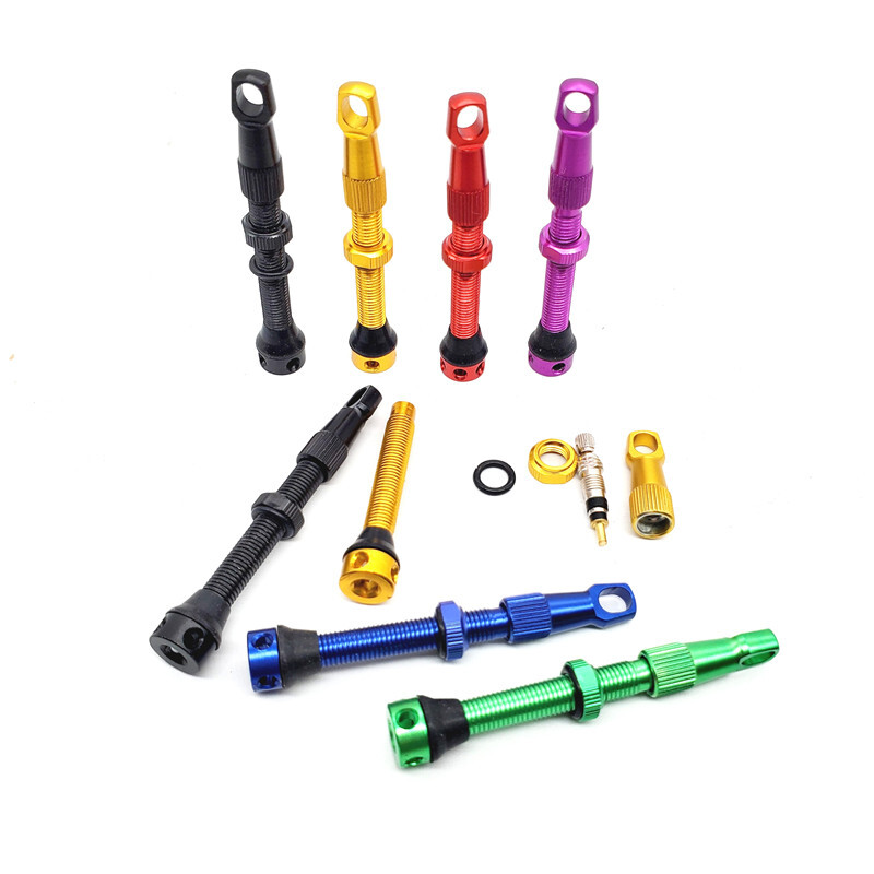 44 mm velosipēda bezkameru riepas vārsts ar uzgriežņu atslēgas vāciņu šosejas velosipēda MTB Presta bezcauruļu vārsti, alumīnija sakausējums