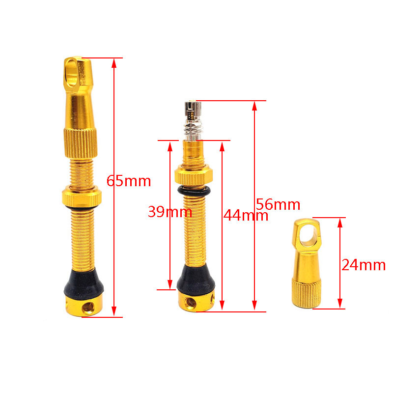 44 mm velosipēda bezkameru riepas vārsts ar uzgriežņu atslēgas vāciņu šosejas velosipēda MTB Presta bezcauruļu vārsti, alumīnija sakausējums
