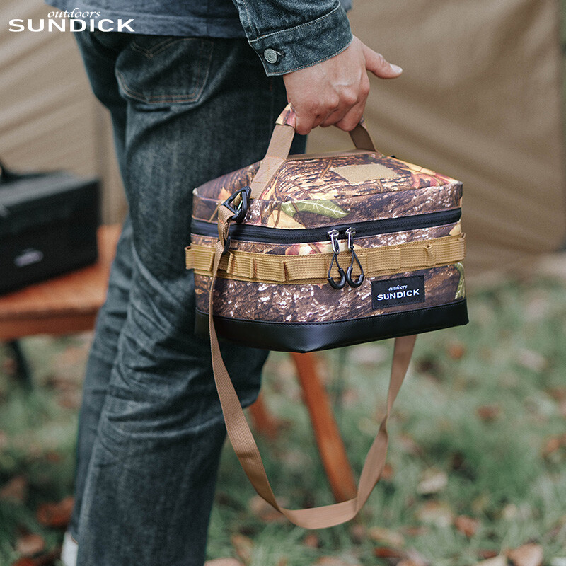 1 melns/brūns/armijas zaļš/camo izvēles kempinga izolēts āra kempinga bļodas krūzīšu uzglabāšanas maisiņš