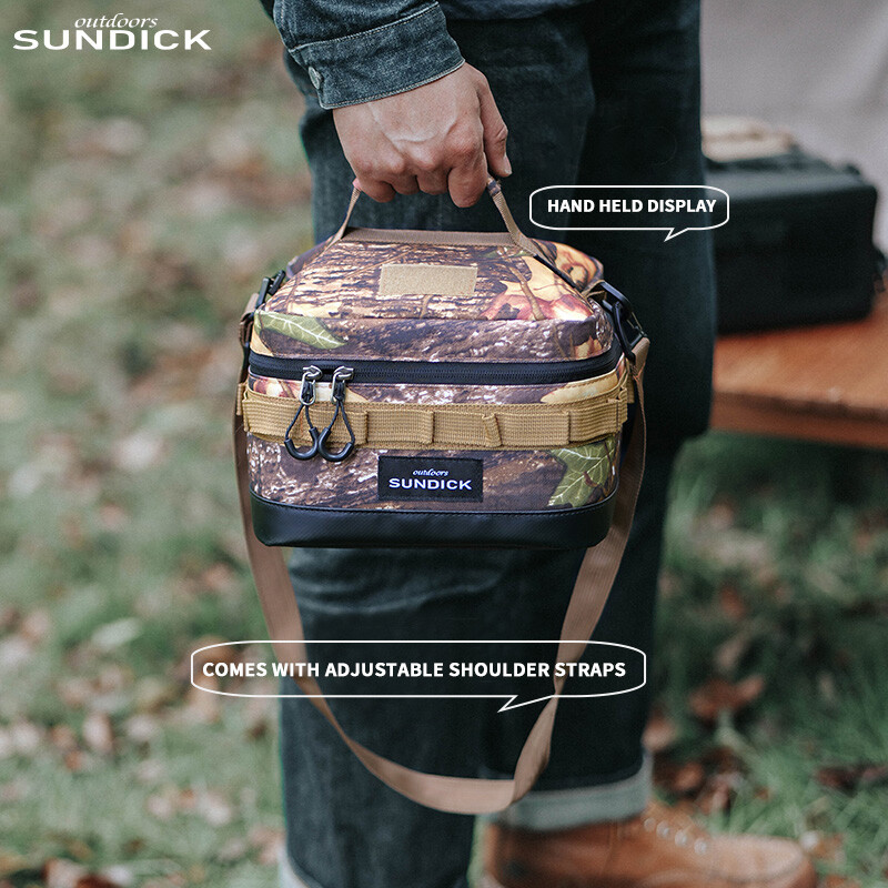 1 melns/brūns/armijas zaļš/camo izvēles kempinga izolēts āra kempinga bļodas krūzīšu uzglabāšanas maisiņš