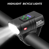 Spilgts velosipēda lukturis T6 LED priekšējais USB uzlādējams MTB kalnu velosipēda lukturis 1000LM velosipēda priekšējo lukturu lukturītis riteņbraukšanas motorolleris