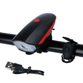 Velosipēda priekšējais lukturis ar elektrisko signālu, ūdensnecaurlaidīgs velosipēda priekšējais lukturis, USB uzlādējams velosipēda lukturis skaļi velosipēda zvani laterna