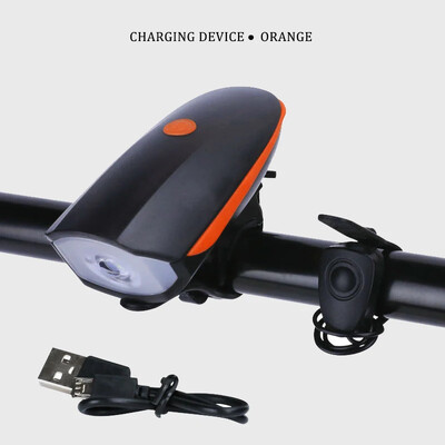 Velosipēda priekšējais lukturis ar elektrisko signālu, ūdensnecaurlaidīgs velosipēda priekšējais lukturis, USB uzlādējams velosipēda lukturis skaļi velosipēda zvani laterna