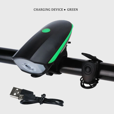 Velosipēda priekšējais lukturis ar elektrisko signālu, ūdensnecaurlaidīgs velosipēda priekšējais lukturis, USB uzlādējams velosipēda lukturis skaļi velosipēda zvani laterna