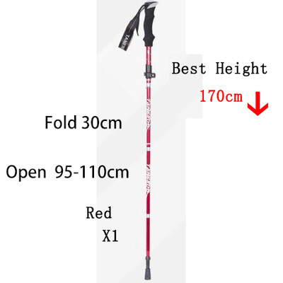 5 sekciju āra salokāms pārgājienu nūjas kempinga pārnēsājams pārgājienu nūja Ziemeļvalstu vecāka gadagājuma cilvēku teleskopiskais klubs, viegli ievietojams somā