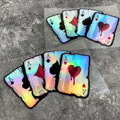 Светлоотразителни лазерни покер стикери за мотоциклети Водоустойчиви Направи си сам Странични панели за мотоциклети Обтекател на резервоара за гориво Винилова стикера Декор на карти за игра