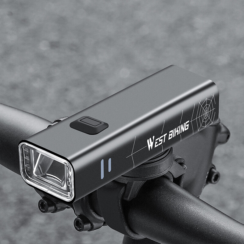 WEST BIKING Prednja svjetla za bicikle 400/600/800 lumena, prijenosna svjetiljka za bicikle od aluminijske legure Type-C Punjenje, vodootporna biciklistička svjetiljka
