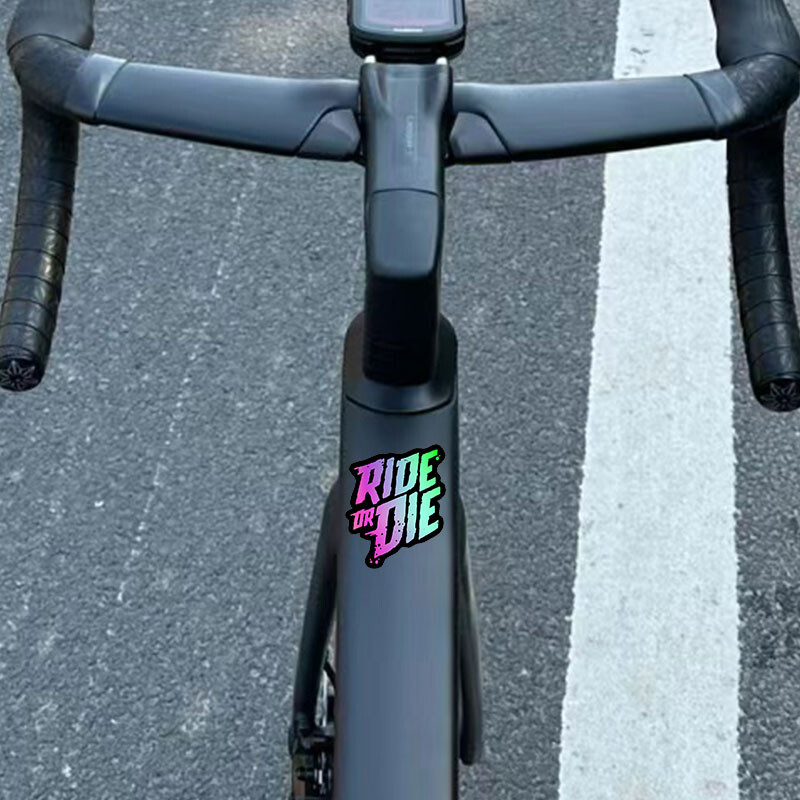 1 gab. Brauciet vai nomirstiet velosipēda rāmja uzlīmes DIY kalnu velosipēdu Mtb uzlīmes augšējā caurule ūdensizturīgs vinila uzlīmes Motociklu piederumi