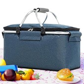 Piknik izolirana košara za piknik Sklopivi hladnjak za piknik Prijenosna košara za pohranu s 2 ručke Vanjsko kampiranje Putna torba za piknik