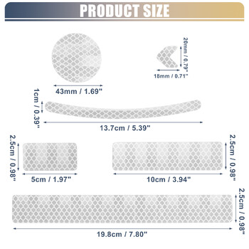 X Autohaux 42 τμχ Ποδήλατο Μοτοσικλέτες Ανακλαστική Προειδοποιητική Ταινία Ασφαλείας Εξωτερική Ανακλαστική Λωρίδα πολλαπλών χρήσεων PET 4 Χρώματα