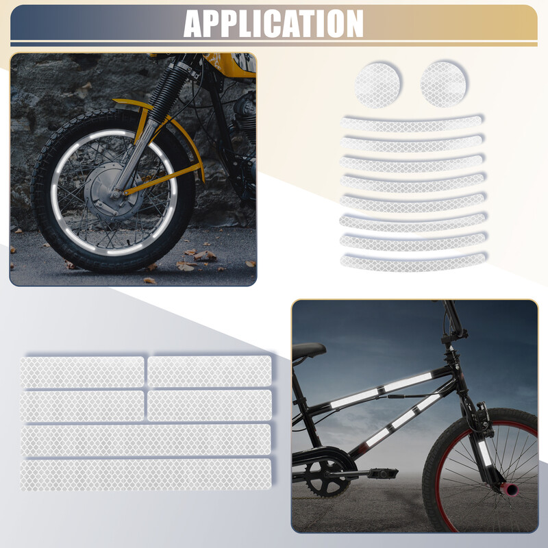 X Autohaux 42 komada Bicikli Motocikli Reflektirajuća sigurnosna upozoravajuća traka Vanjska reflektirajuća traka Višenamjenski PET 4 boje