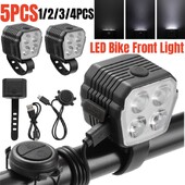 LED velosipēda priekšējais lukturis velosipēda lukturis USB uzlāde ar signāltaures brīdinājuma lampu 2 vienā 7 gaismas režīmi riteņbraukšanas piederumi