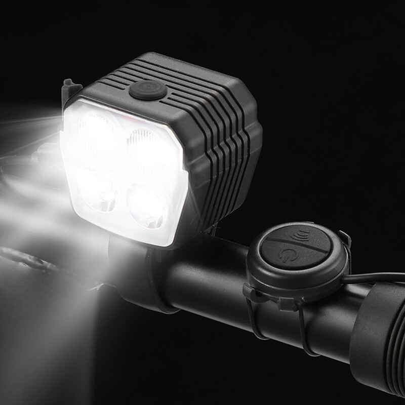 LED velosipēda priekšējais lukturis velosipēda lukturis USB uzlāde ar signāltaures brīdinājuma lampu 2 vienā 7 gaismas režīmi riteņbraukšanas piederumi