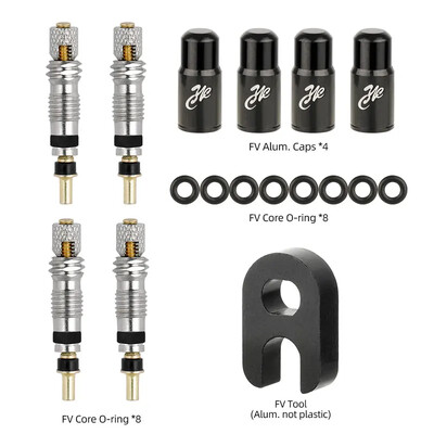 Велосипедна месингова безкамерна сърцевина на клапана Presta W/ Допълнителен уплътнителен пръстен N Алуминиева капачка Резервни части за циклични дюзи, обработени с ЦПУ