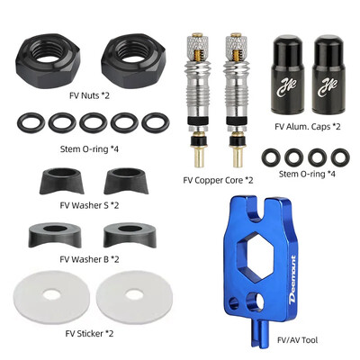 Велосипедна месингова безкамерна сърцевина на клапана Presta W/ Допълнителен уплътнителен пръстен N Алуминиева капачка Резервни части за циклични дюзи, обработени с ЦПУ