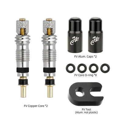 Велосипедна месингова безкамерна сърцевина на клапана Presta W/ Допълнителен уплътнителен пръстен N Алуминиева капачка Резервни части за циклични дюзи, обработени с ЦПУ